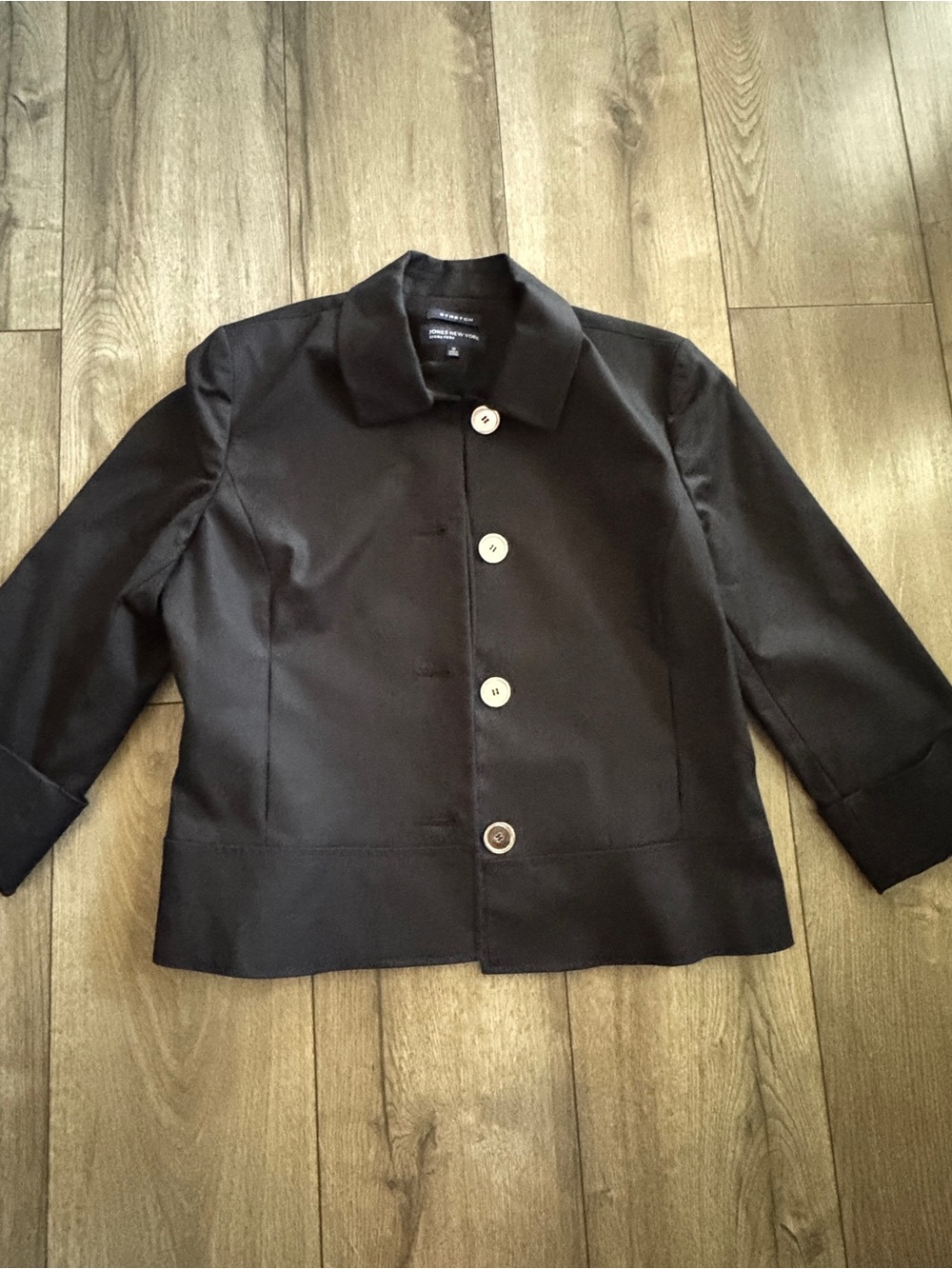 Jones New York Girls Black Button-Front Blazer Jacket